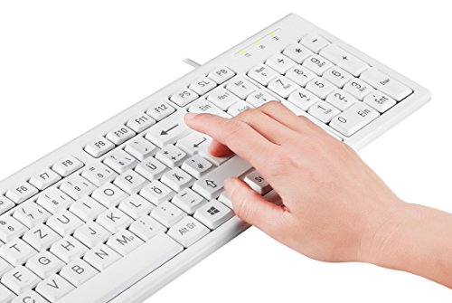Perixx PERIDUO-211W DE, Tastatur und Maus Set Kabelgebunden – Vergrößerte Buchstaben – QWERTZ Deutsches Layout – Weiß - 2