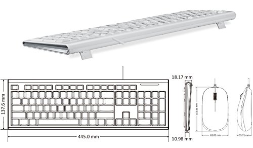 Perixx PERIDUO-211W DE, Tastatur und Maus Set Kabelgebunden – Vergrößerte Buchstaben – QWERTZ Deutsches Layout – Weiß - 4