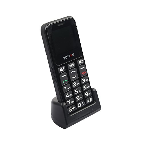 Senioren Handys Ohne vertrag, VOTTAU E09 Einfaches Handy Quad-Band-GSM-Mobiltelefon Großtastenhandy Einfach zu bedienendes mit einzelnes-Sim und Notruffunktion mit SOS-Taste - 4
