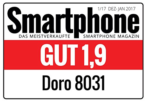 Doro 8031 4G Smartphone (11,4 cm (4,5 Zoll), LTE, 5 MP Kamera, Android 5.1) schwarz/stahl - 8