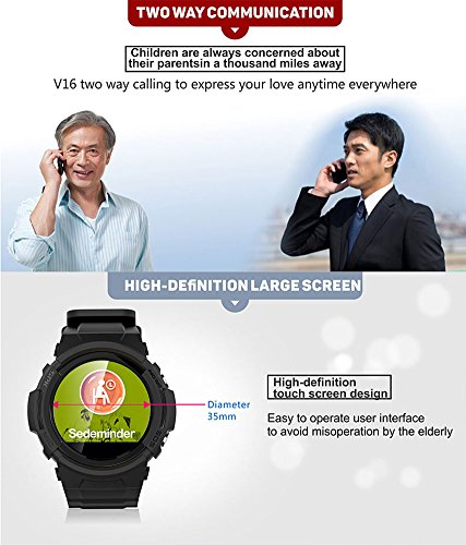 Smart Watch für Senioren,QIMAOO Smart Uhr mit GPS Tracker, Handy Ortung, SOS und App Tracking für Android Smartphone,HTC, Sony, Samsung, LG Google, Pixel ,iPhone 5 / 5S / 6 / 6Plus/7 / 7plus/8/X - 8