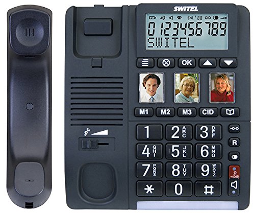 Switel TF550 schnurgebundenes Grosstastentelefon mit 3 direktwahl Fototasten, extra laut - 2