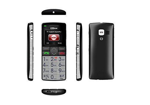Maxcom MM 715 Großtasten Handy mit Notrufarmband (4,5 cm (1,8 Zoll) Farbdisplay, großes Telefonbuch (300), FM Radio, 1,3 Megapixel Kamera, WAP, Bluetooth) silber/schwarz - 4